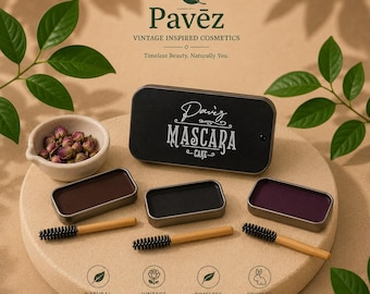Mascara traditionnel en gâteau - Charbon actif - Doux • Authentique • Inspiration vintage