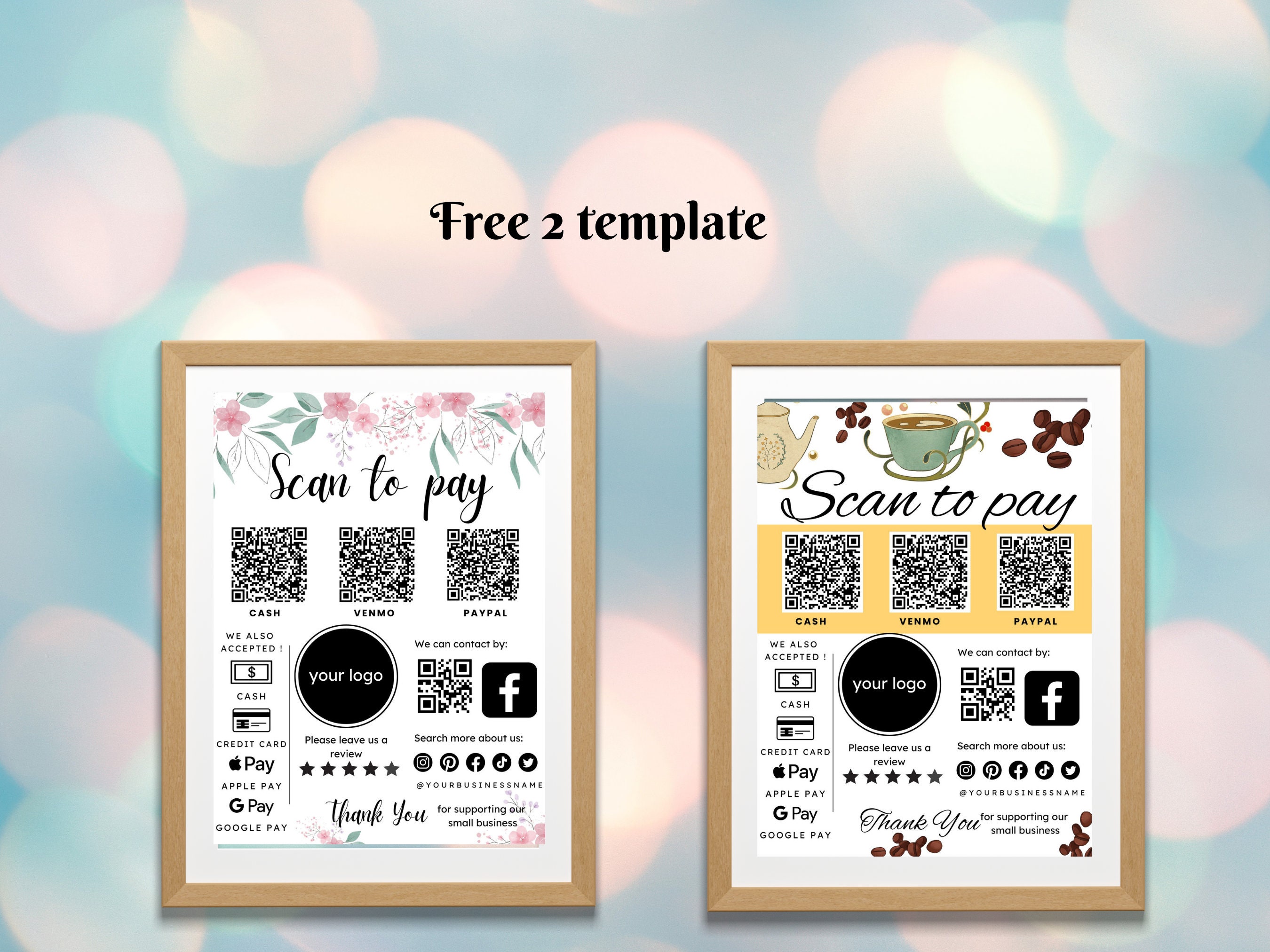 Editable Scan Code Editable Scan to Pay Sign, Editable Canva Template, QR Code Sign ...