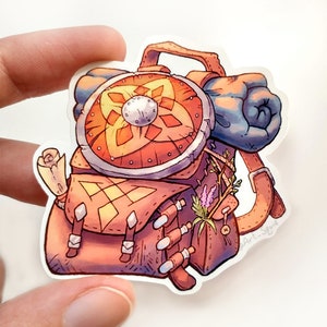 Paquete de aventurero - Mochila DnD -Dragones y mazmorras de vinilo Pegatina