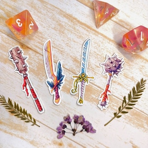 DnD Weapons Swords and Maces - Dungeons and Dragons Sticker