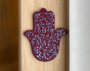 Hamsa/Chamsa/Khamsa Maroon Wall Hanging