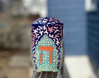Whimsical Ceramic Tzedakah Box