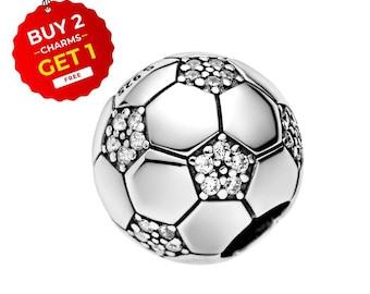 S925 Sterling Silver Football Bead Charm for Pandora Bracelet - Buy 2 Get 1 Free