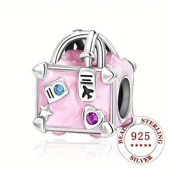 Sterling Silver Travel Suitcase Charm for Pandora Bracelet - Etsy