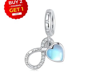 Sterling Silver Sister Heart Charm Pendant - Pandora Compatible