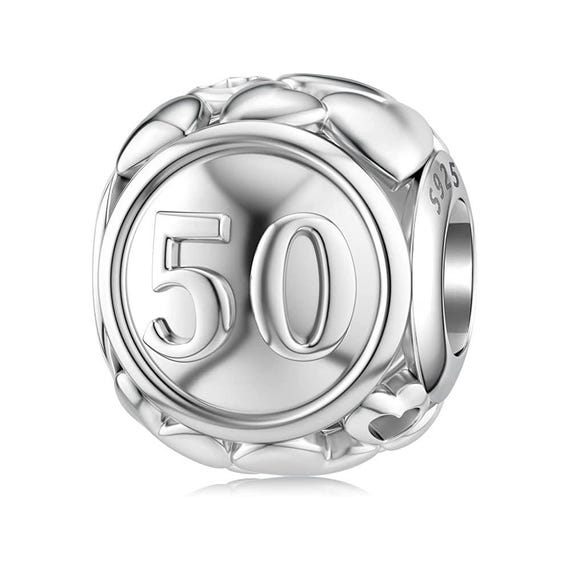S925 50th Birthday Bead Bracelet Charm, for Pandora Bracelet, S925