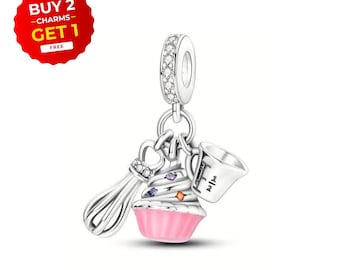 Sterling Silver Cake Baking Cup Charm for Pandora Bracelet