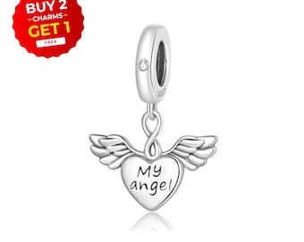 Sterling Silver Angel Dangle Charm for Pandora Bracelet