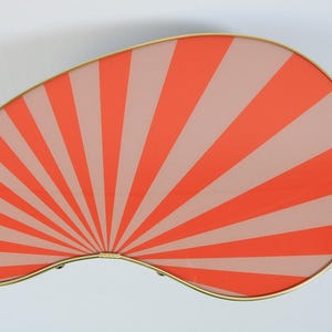 Kidney shaped table, small, side table, flower table, stripes, sunburst decor, vintage 50s inspired, Red/Pink image 2