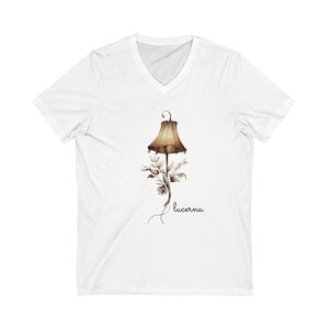 Light Botanical V-Neck Tee: Soft Jersey Cotton