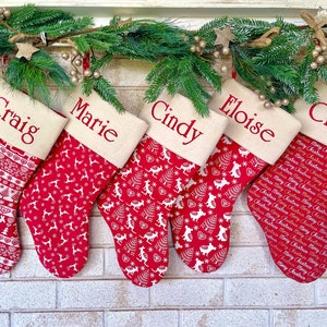 Personalised, Christmas,  Stocking,Australia , Embroidery, High Quality, Hand Crafted, Cotton Stocking, Calico, Handmade, gift ideas,