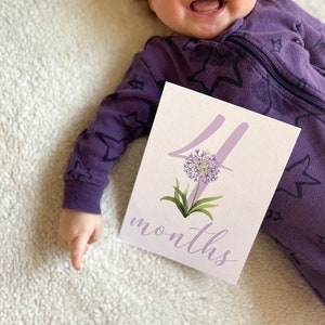 Floral Milestone Cards, Baby Girl Milestones, Watercolor Milestone Cards, Baby Month Cards, Monthly Milestone, Baby Shower Gift, Baby Girl