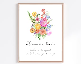 Haga una descarga digital de bouquet, descarga instantánea de flower bar sign, haga un ramo para llevar en su camino, digital bouquet bar sign