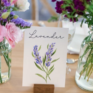 Floral Wedding Table Numbers, Watercolor Flower Table Cards, Wildflower Table Names, Wildflower Wedding Decor, Spring Wedding Decor image 8