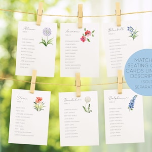 25 Printable Wildflower Table Names, Watercolor Flower Table Cards, Flower Table Numbers, Table Names by Flower, Floral Table Names image 5