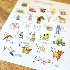 Farm Animal Alphabet, Farm Alphabet Print, Farm Wall Decor, Watercolor ...