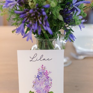 Floral Wedding Table Numbers, Watercolor Flower Table Cards, Wildflower Table Names, Wildflower Wedding Decor, Spring Wedding Decor image 7