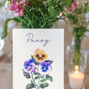 25 Printable Wildflower Table Names, Watercolor Flower Table Cards, Flower Table Numbers, Table Names by Flower, Floral Table Names image 9