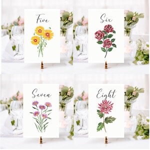 Wildflower Table Numbers Floral Table Numbers Flower Table - Etsy