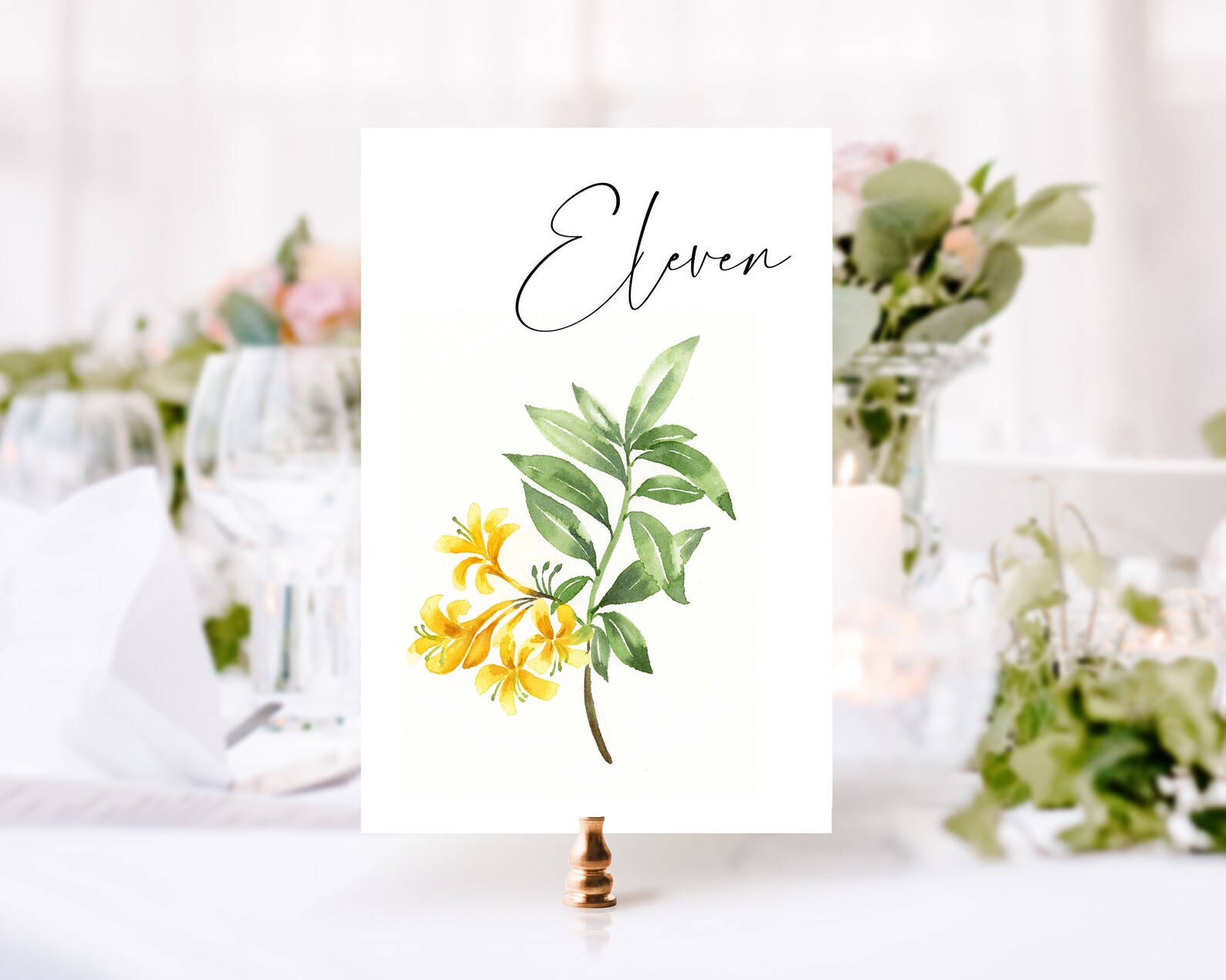 Set of 25 Printable Floral Table Numbers Watercolor Flower - Etsy
