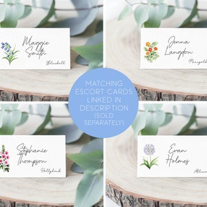 Floral Wedding Table Numbers, Watercolor Flower Table Cards, Wildflower Table Names, Wildflower Wedding Decor, Spring Wedding Decor image 10