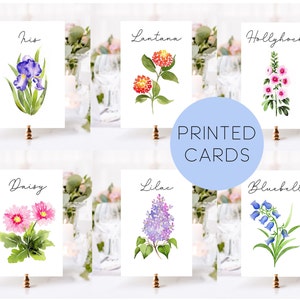 Floral Wedding Table Numbers, Watercolor Flower Table Cards, Wildflower Table Names, Wildflower Wedding Decor, Spring Wedding Decor image 2