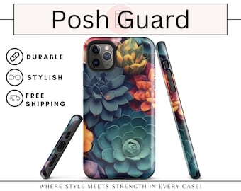 3D Vibrant Floral iPhone Case Protector, GRATIS VERZENDING, Tough Case, Botanische telefoonbeschermers, telefoonaccessoires, bloemenprint telefoonhoes