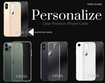 Clear iPhone Case, Personalizable, Customizable Name Gifts, FREE SHIPPING, Clear Protective Cover, Transparent Case, iPhone Accessories,
