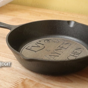 Custom Engraved Cast Iron Pan 8, 9, 12 Inch