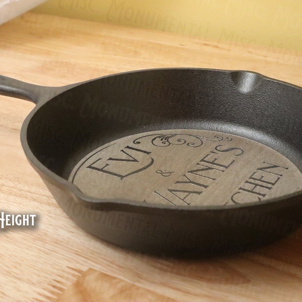 Custom Engraved Cast Iron Pan 8, 9, 12 Inch