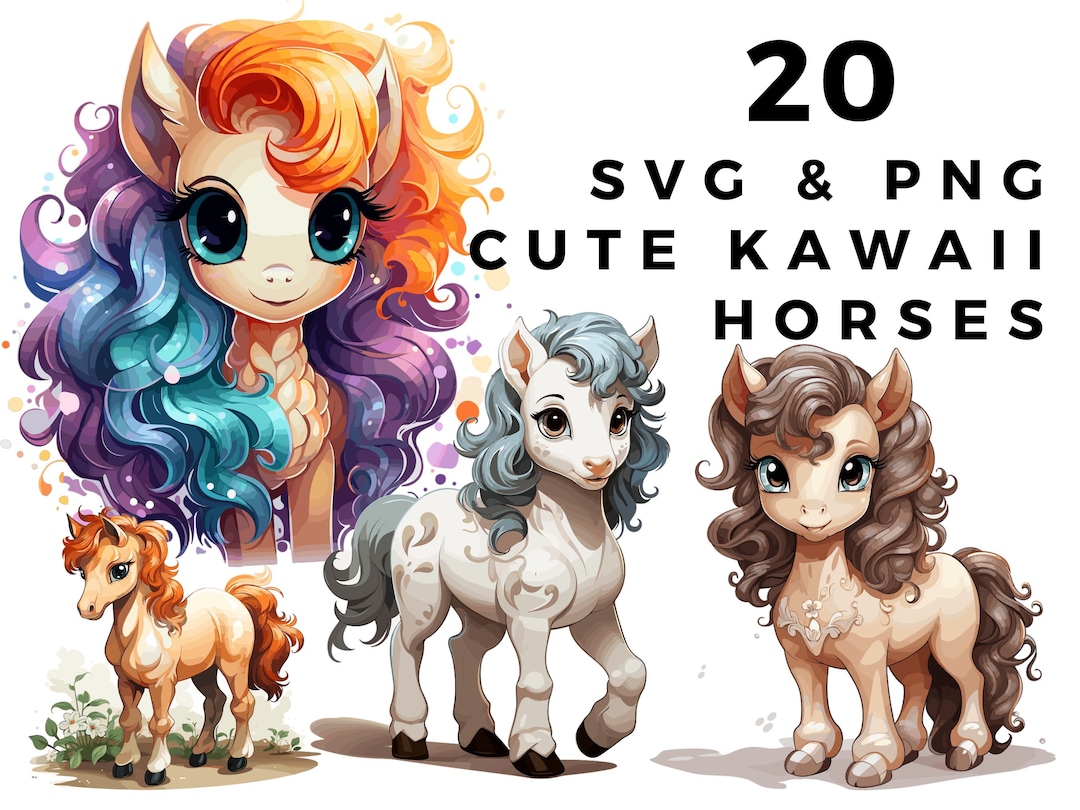 Horse SVG & PNG, Cute Kawaii Svg, Cowgirl Svg, Texas Svg, Rodeo Svg