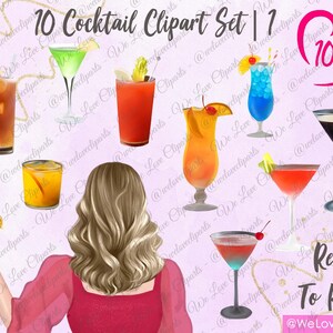 Clipart de coquetéis: Clipart de bebidas e mixologia de bar para irmãs svg (WLC036)