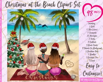 Best Friends Christmas SVG: Christmas at the Beach background creator | Best friends Clipart | Besties SVG