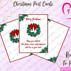 Cartão do Natal | Cartão feito à mão para impressão | Grinalda SVG