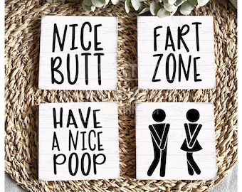 Restroom Toilet funny sign Tiered tray mini sign Bathroom Toilet Restroom/freestanding sign/shelf sitter
