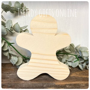 Oavslutad blank träformad pepparkaksgubbe Träbearbetning Heminredning DIY-pyssel Heminredning Jul Vinterpyssel blank