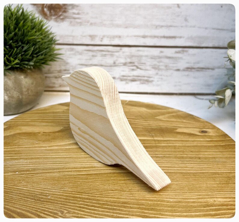 Ofärdig träfågelform, Handutskuren, träämne för hantverk, Träbearbetning, DIY bild 2
