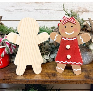 Obehandlad träpepparkaksflicka, DIY-pysselämne, juldekoration