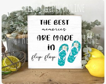 Flip Flop Sign: Summer Beach Tiered Tray Decor
