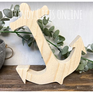 Wooden anchor unfinished craft blank wood sign shape Woodworking Home decor DYI Craft Summer bathroom decor