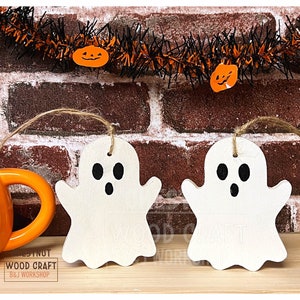 Halloween mini hanging ghost ornament Handmade Halloween decor Unique gift