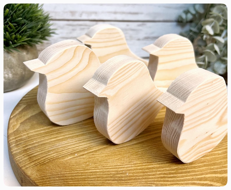 Ofärdig träfågelform, Handutskuren, träämne för hantverk, Träbearbetning, DIY bild 6