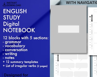 English study notebook for reMarkable 2