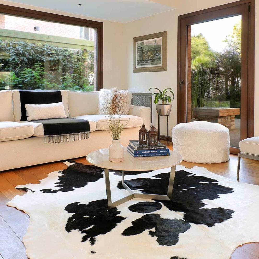 Bonanza Leathers Genuine Cowhide Black and White Hair on Cowhide Rug Etsy