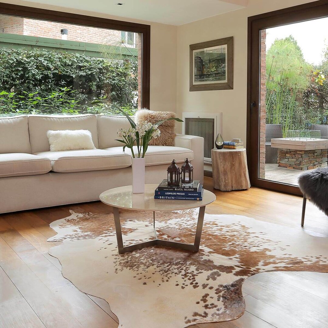 Bonanza Leathers Genuine Cowhide Brown Spots Hair on Cowhide Etsy