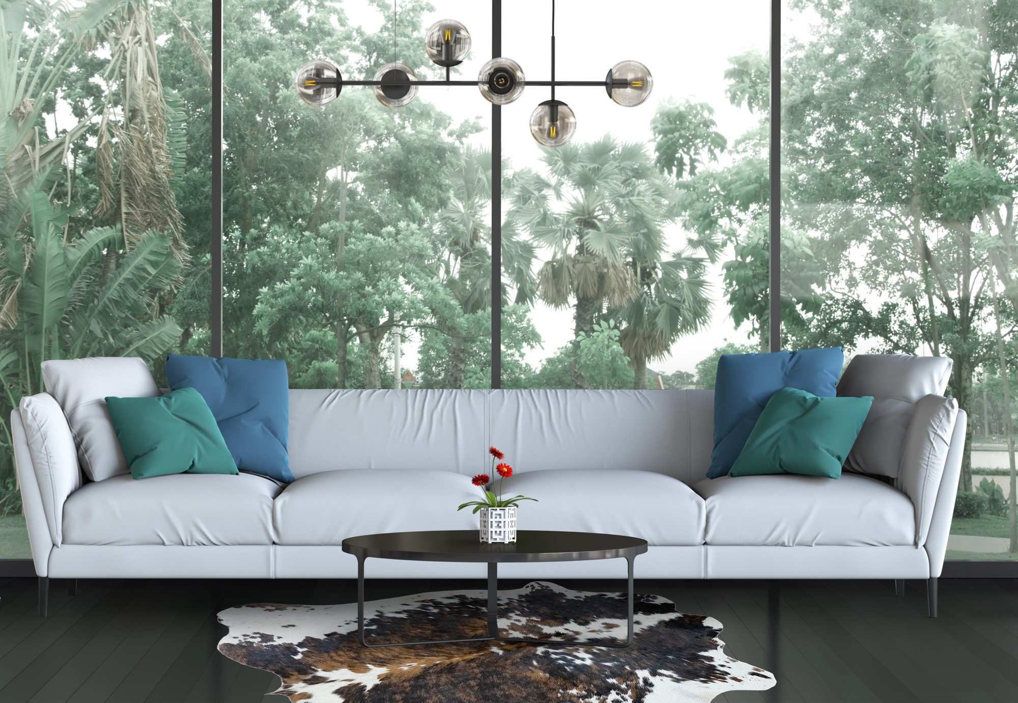 Bonanza Leathers Genuine Classic Cowhide Tricolor Hair on Cowhide Rug