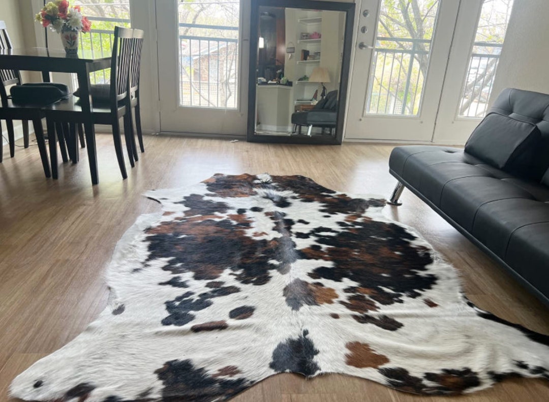 Bonanza Leathers Genuine Classic Cowhide Tricolor Hair on Cowhide Rug