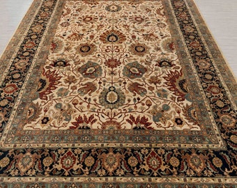 9x12 Navy Cream Traditional Classic Hadji Jalili  Living Room | Bedroom rug ,Free Shipping 5658