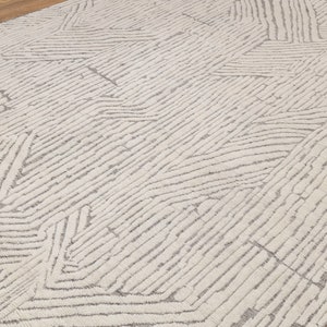 8x10 Grey Ivory Plush Modern Moroccan Style Hand-knotted Wool Rug, Free ...