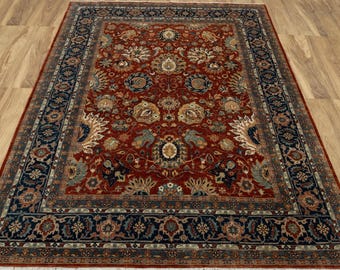 9x12  Red & Navy High Quality Traditional Handknotted Oriental Rug